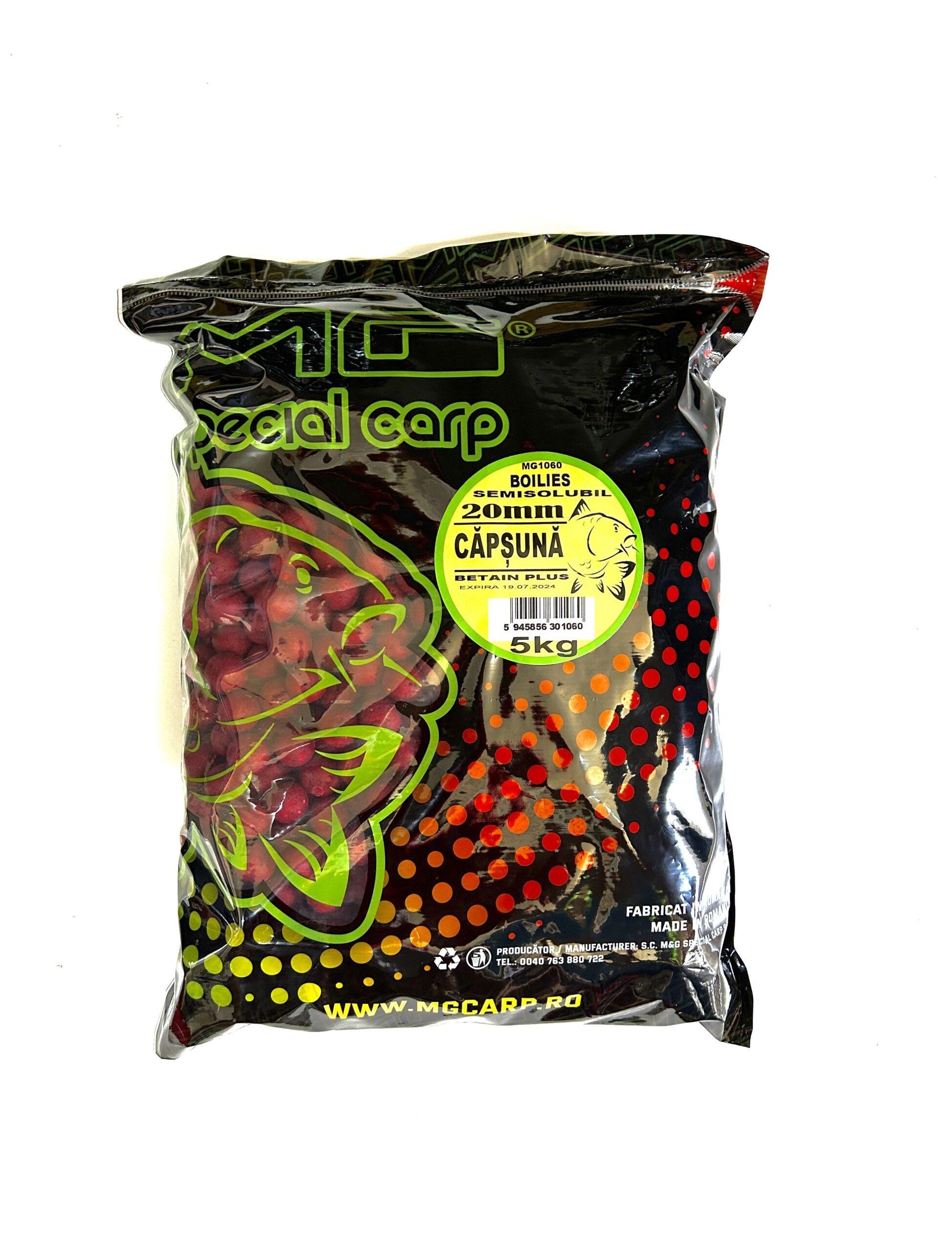 Boilies Semisolubil Capsună 5kg 20mm MG1060